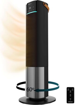 Керамічний обігрівач Cecotec ReadyWarm 10050 Top Ceramic Pro, 2200 Вт, з осциляцією, 3 режими, світло, керування сенсором та пульт, система безпеки