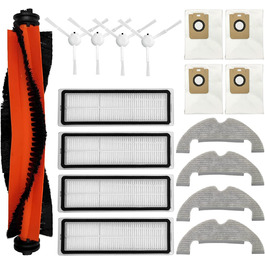 Набір аксесуарів для вакуумної швабри Xiaomi Mi Robot 2 Ultra і робота-пилососа D10 Plus, основна щітка, серветки, фільтр Hepa, бічні щітки, комплект запасних частин (комплект аксесуарів з мішками-білий)