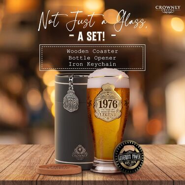 Пивний келих з гравіюванням 570 мл, 50 років, Персоналізований подарунок для чоловіка, тата, декор, безбарвний