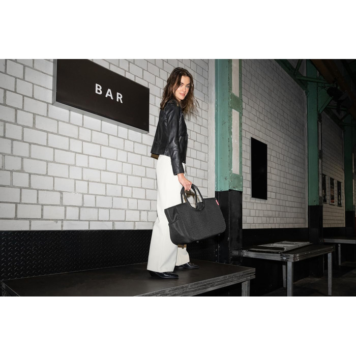 Сумка Reisenthel Loopshopper L – містка, з відділеннями, з перероблених PET-пляшок, золотий (Mesh Black)