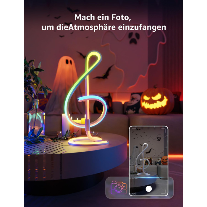 Lepro AI розумна настільна лампа TB2 з персоналізованим AI-дизайном освітлення, синхронізація з музикою/керування через додаток, регулювання яскравості, RGB+IC технологія, сумісна з Alexa/Google, без пульта керування, дизайн 'Скрябін'