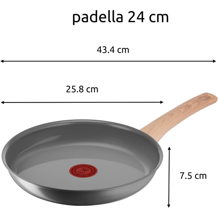Сковорода Lagostina Vivissima 24 см з керамічним покриттям, з довгою ручкою, для всіх плит (індукція)