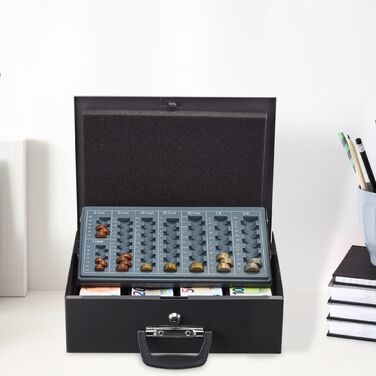 Relaxdays Касова скринька з підспівачем для євро-монет