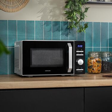 Мікрохвильова піч Cecotec Proclean 5010 Inverter 19 л, 700 Вт, 5 режимів, LED-дисплей, 8 програм, чорна, цифрова, для розморожування, підігріву і приготування