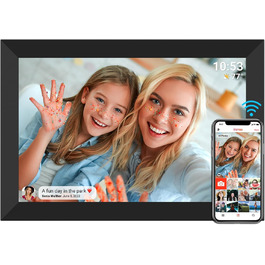 Цифровий фоторамка FRAMEO WLAN 32GB: 10.1 дюймовий Smart Cloud-фоторамка з IPS LCD сенсорним екраном та автоматичним поворотом