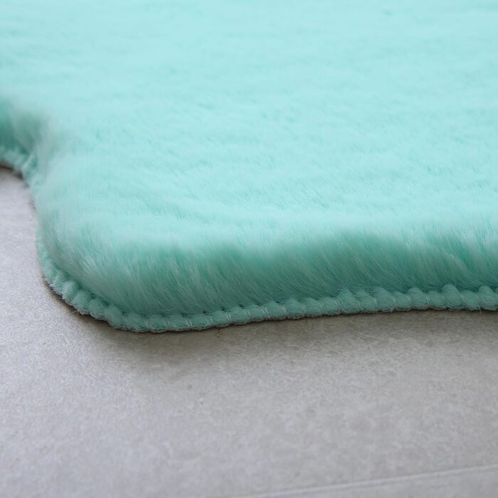Дитячий килимок Dino Design Маленький килимок зі штучного хутра - кудлатий пухнастий килимок для дівчинки та хлопчика в дитячому садку Екстра м'який килимок, який можна прати - Килимок для дитячої кімнати (80x100 см, м'ята)