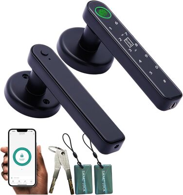 Розумний замок з відбитком пальця, 5-в-1, автоматичний дверний замок з керуванням через додаток/відбитком пальця/IC-картками/паролем/резервним ключем, електронні цифрові замки, підходить для розумних дверей