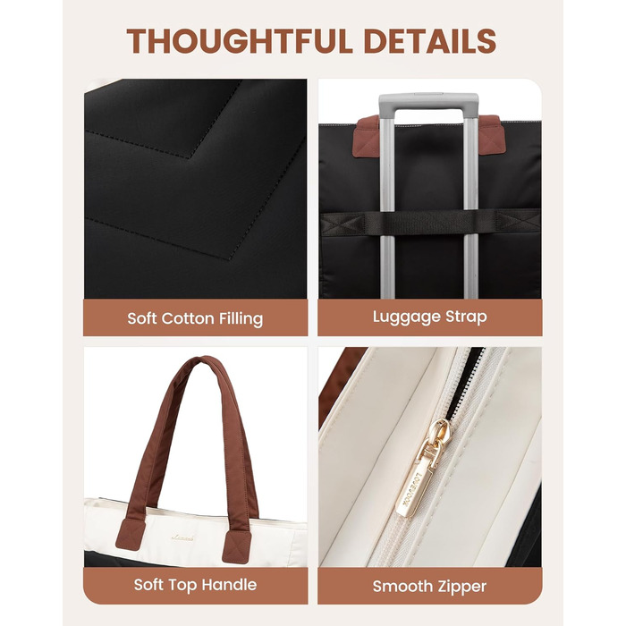 Сумка для ноутбука LOVEVOOK 15.6 дюймів, жіноча: шопер, велика робоча сумка, для навчання, універсітету, бізнесу (чорно-біро-коричнева)