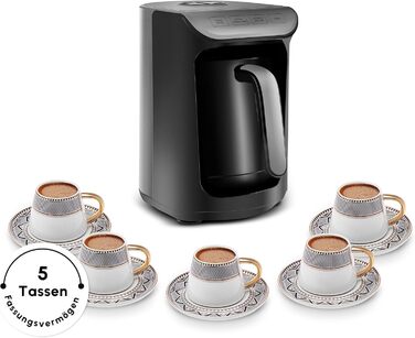 Кавомашина KARACA Hatır для приготування турецького кави з функцією обсмажування, 535W, сірий антрацит