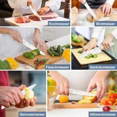 Набір кухонних ножів TEAMFAR з бруском, 15 предметів, нержавіюча сталь, антипригарне покриття