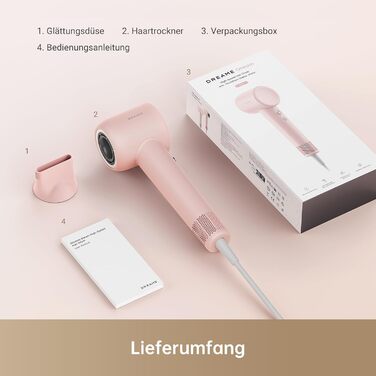 Фен Dreame Hair Gleam: Швидкий, з іонізацією та регулюванням температури, рожевий