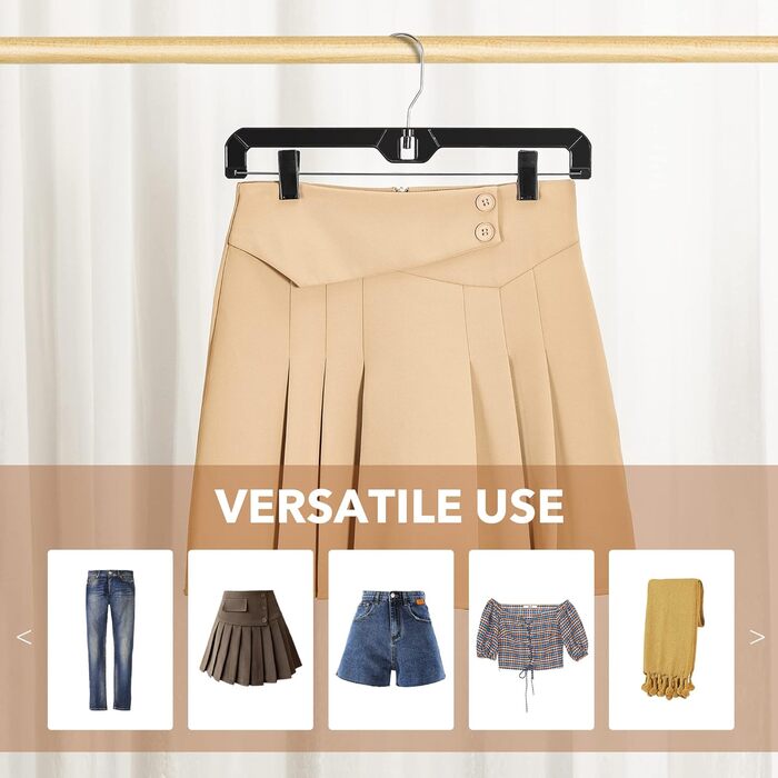 Кліпси для штанів House Day, 12 шт, 35 см, пластикові вішалки для штанів, спідниць, джинсів, шортів та легінсів, з обертовим гачком 360°