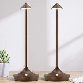 LED-лампа Hapfish на акумуляторі, 2 шт., бездротова, регульована яскравість, водонепроникна, для дому та вулиці, браун