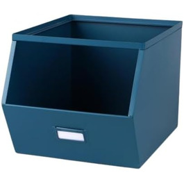 Міська вітальня Loft & Metal ящик для зберігання, металевий, синій, з етикеткою, 32 x 23 x 21 см