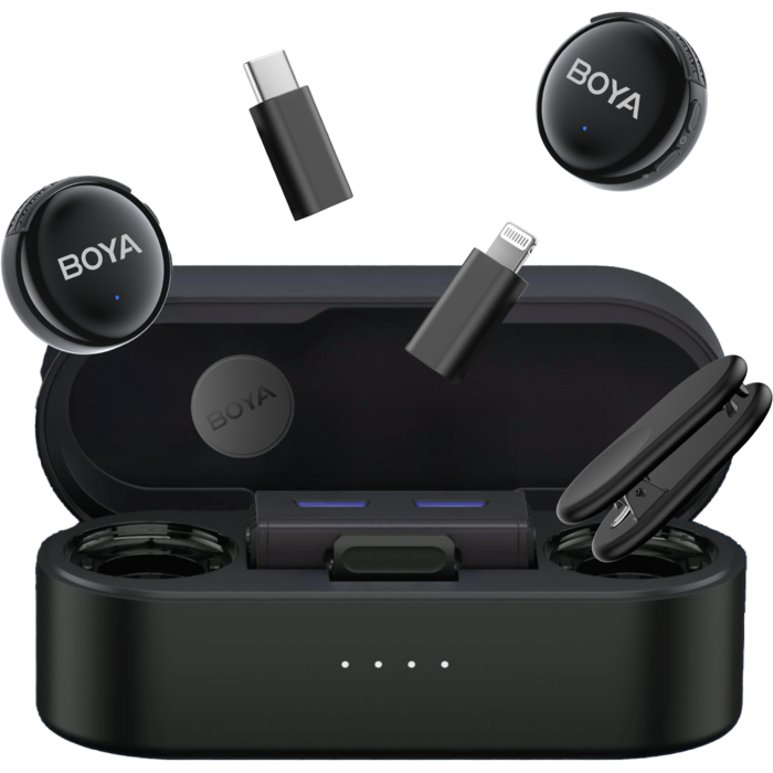 Бездротовий мікрофон BOYA LINK 3-01 Type-C/TRS/Lightning Black