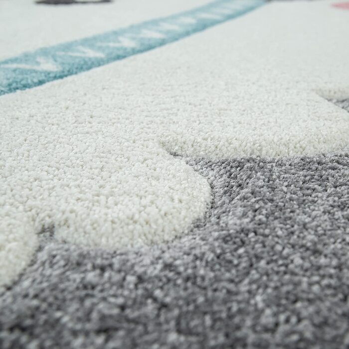 Домашній дитячий килимок TT з малюнком сірої альпаки 3-D дизайнерський міцний пухнастий м'який короткий ворс, розмір120x170 см (160x230 см)