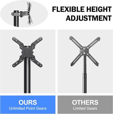 Підставка для телевізора XINLEI, телевізійна візок для телевізорів 13-50 дюймів, регульована висота, кут нахилу 30°, з колесами, VESA 200x200 мм, ML1350