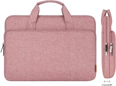 Чохол для ноутбука DOMISO 16 дюймів, сумісний з MacBook Pro (M4/M3/M2/M1) та іншими, водонепроникний, з ручкою, рожевий