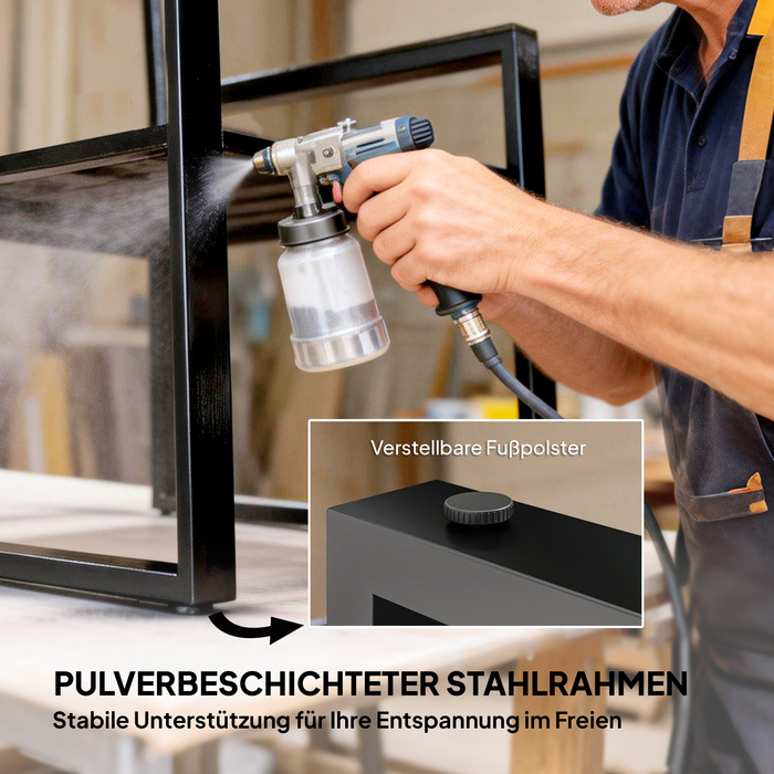 Набір садових меблів на балкон (3 шт.): 2 крісла з відкидним столиком, знімні подушки для сидіння та спинки, дихаючий матеріал, сірий колір.