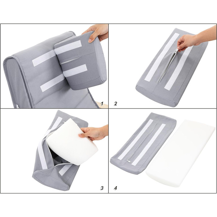 Крісло-гойдалка SONGMICS з берези, сіре, з регульованою підніжкою, бавовняний чохол, до 150 кг