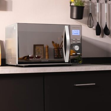 Мікрохвильова піч Cecotec ProClean 3060, 30 л, 700 Вт, 6 режимів, Ready2Clean покриття, 3D Wave, срібляста з грилем