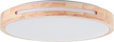 Стельовий світлодіодний світильник Lightbox - регулювання яскравості в 3 ступені за допомогою настінного вимикача - стельовий світильник теплого білого кольору (3000 K) - діаметр 39 см - 24 Вт - 2100 лм виготовлений з дерева/пластика/металу в кольорі дере
