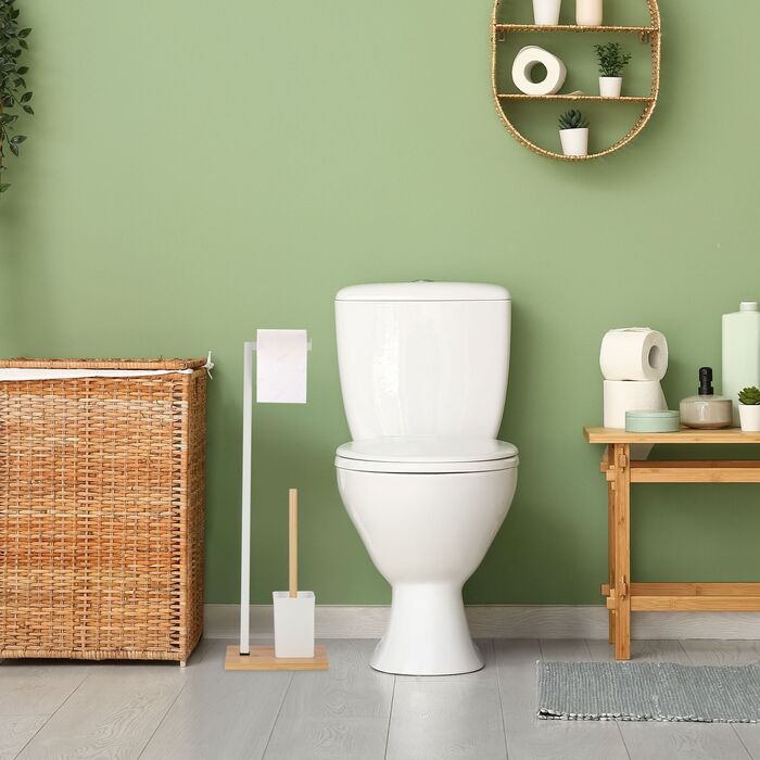 Набір для туалету Relaxdays з бамбука та нержавіючої сталі