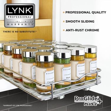 Органайзер для спецій Lynk PROFESSIONAL, шириною 21,6 см, хромований, одинарний