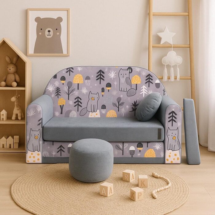 Дитяче крісло-диван 3в1 з функцією ліжка, Ax4 | Крісло-мішок для дівчаток та хлопчиків, дитяче спальне крісло для дитячої кімнати