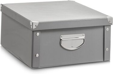 Ящик для зберігання Celler 17598, картонний, 31 х 26 х 14 см (приблизно 40 х 33 х 17 см, сірий)