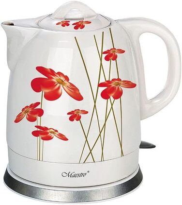 Електрочайник Maestro Feel MR-066-RED FLOWERS 1,5 л 1200 Вт Червоний Білий