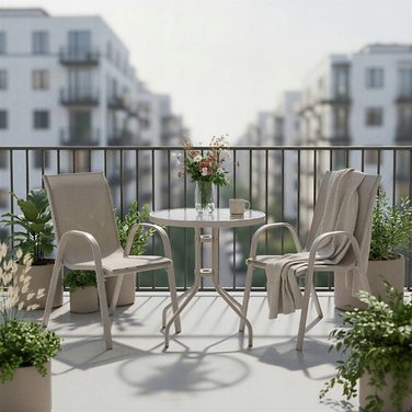 Комплект садових меблів із техноротанга Jumi, бежевий, 3 предмети