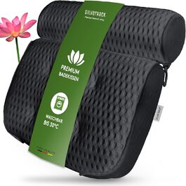 Підголовник для ванни SilverRack MEDIUM-WEICH (темно-сірий) з 3D-системою підтримки та сіткою 4D - комфортне аксесуар для ванни