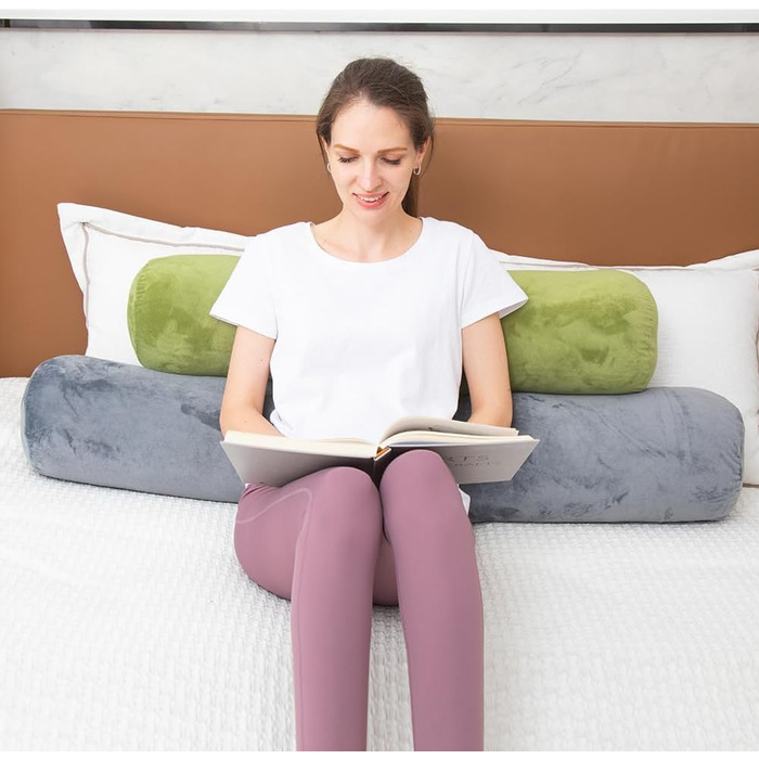 Подушка для сну на весь тіло AS AWESLING з ефектом пам'яті (Memory Foam), 90 x 20 см, бордова, з чохлом — для дорослих та тих, хто спить на боці