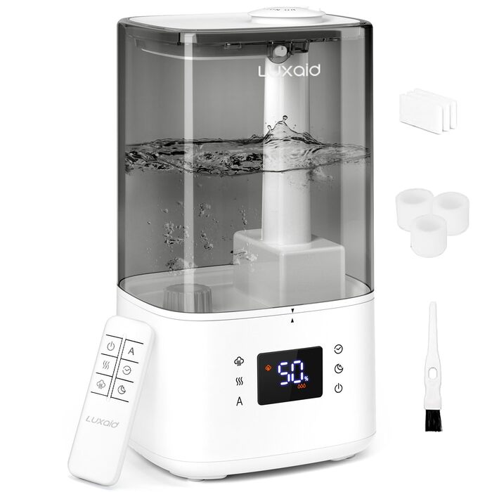 Зволожувач повітря Luxaid HU-802 4.5л з пультом, гігростатом та таймером для спальні та великих приміщень. Тихий зволожувач для дитячої кімнати.