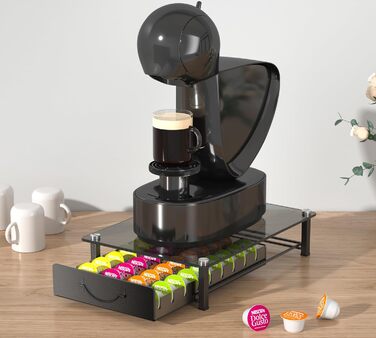 Тримач для капсул Vertuo та Nespresso: органайзер на 90 капсул, сірий метал, для кухні