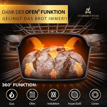 Набір для випікання хліба Gusseisen: чавунний горщик, корзинка для бродіння та скребок для тіста