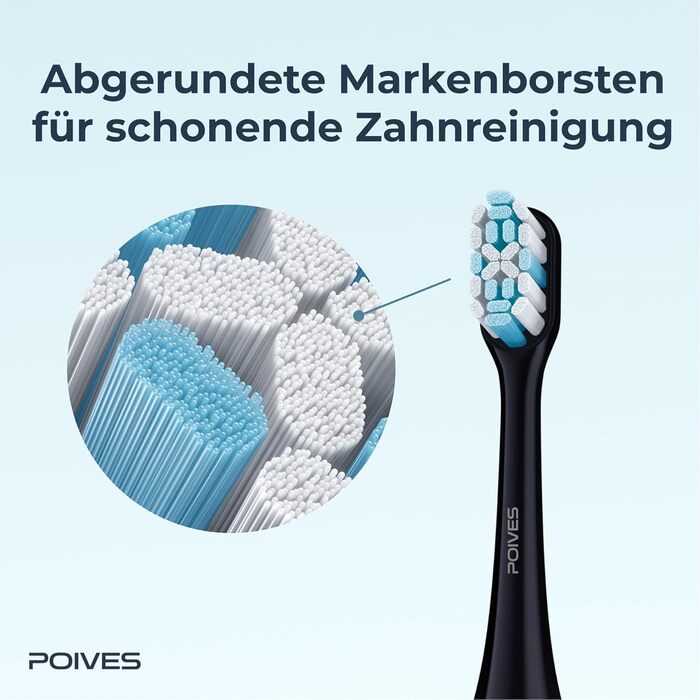 Електрична зубна щітка POIVES P1 Pro з датчиком тиску, 72000 рухів, 4 роки гарантії, 111 днів без ризику, тривалий час роботи, колір: Midnight Blue