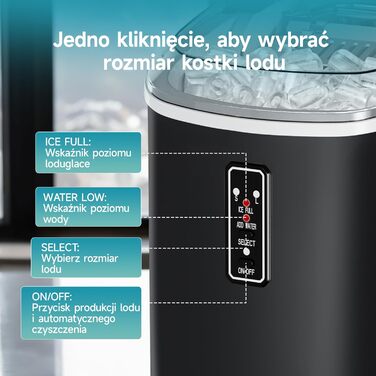 Машина для приготування льоду EUHOMY, 1.2L, чорна: швидка, портативна, самоочисна