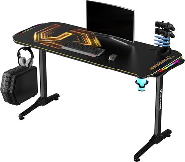 Ігровий стіл ULTRADESK FRAG V3 LED RGB - вміщує 2 монітори, сталева конструкція, 150x60 чорний