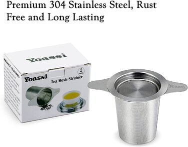 Чайний набір Yoassi з ситечком з нержавіючої сталі, подвійною ручкою та піддоном/кришкою для крапель (60 символів)