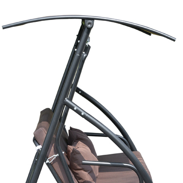 Гойдалка в стилі Голлівуду з функцією лежака, коричнева, 215 x 120 x 165 см