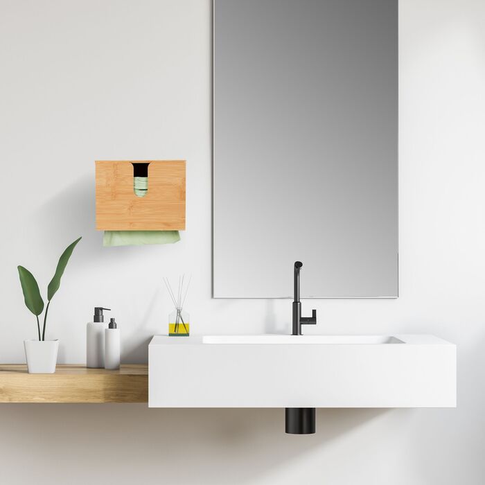 Диспенсер для паперових рушників Relaxdays з бамбука з кришкою