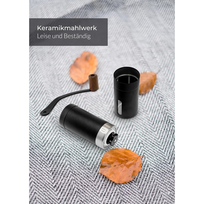 Ручна кавомолка Lambda Coffee з нержавіючої сталі та керамічним жорном | Для еспресо та інших сортів кави | З регулюванням ступеня помолу | Nautic Night