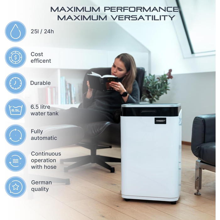 Demecto 16 eco WiFi - Потужний осушувач повітря (16 л/24 год) з Wi-Fi, для приміщень до 65 м², керування через додаток