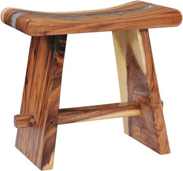 Дзеркальний табурет з масиву акації для ванної кімнати 50x30x45 см, Polyresin