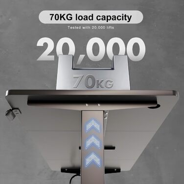 Електричний регульований стіл Devoko: стіл для стоячи/сидячи з пам'яттю, 120 x 60 см (білий/чорний)