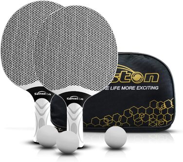 Набір ракеток для настільного тенісу Senston з 3 м'ячами сірий