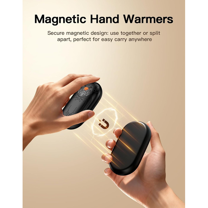 Електричні грілки для рук 2 шт. | Перезаряджаються, 3 режими нагріву, 6000mAh | Для жінок та чоловіків, кемпінг, полювання, гольф