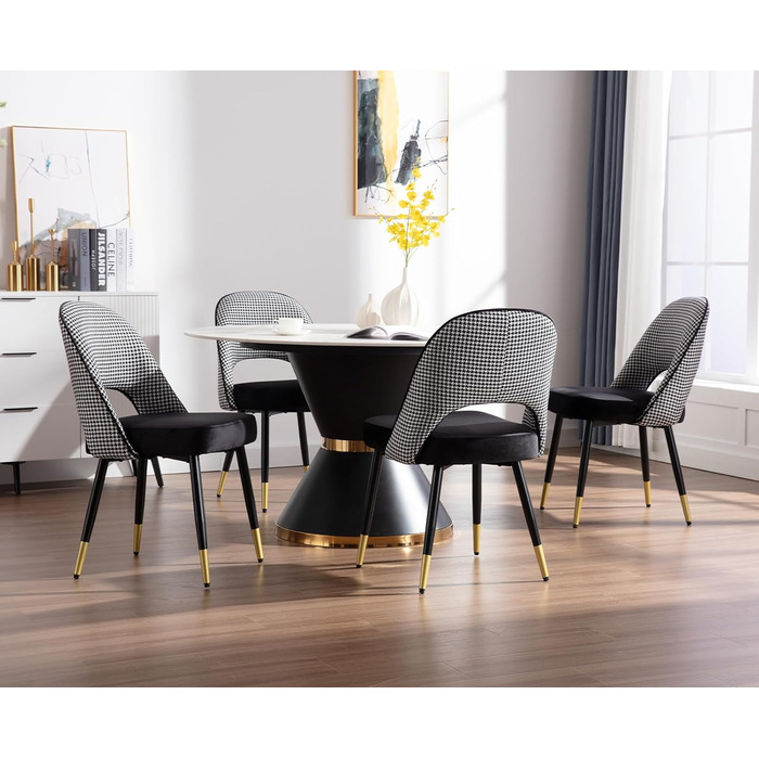 Набір з 2-х м'яких крісел з велюру для вітальні/кухні. Сучасний дизайн, без підлокітників, металеві ніжки. 2 шт. (Чорний)